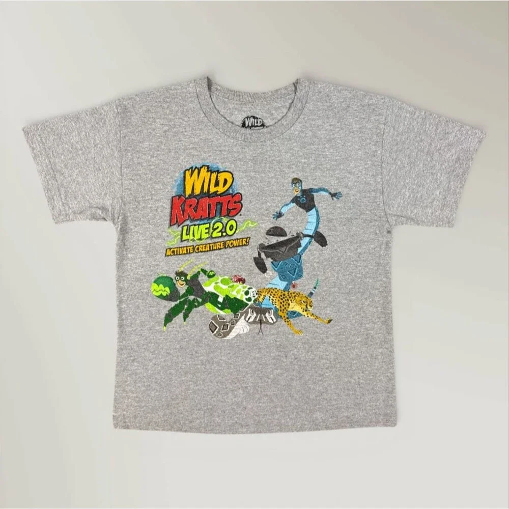 Wild Kratts Live 2.0 T-Shirt Gray Activate Creature Power Size Youth Med (10-12)